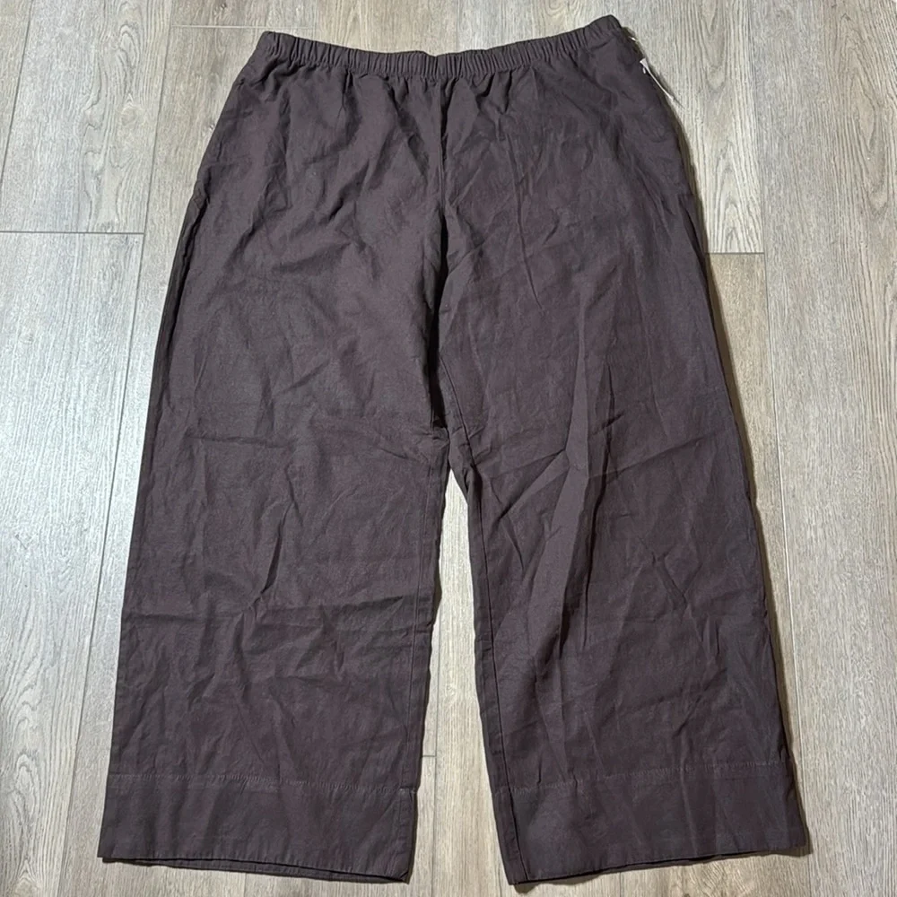 NWT! GAP Terra Brown Linen-Blend Easy Wide-Hem Pants - Multiple Sizes 🔹